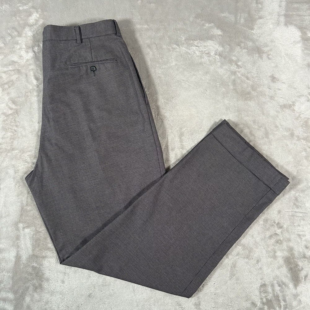 VTG 90s Polo Ralph Lauren Dress Pants Men 35x32 Beige Houndstooth Cuffed Pleated